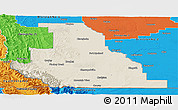 Shaded Relief Panoramic Map of Division No.  3, political outside