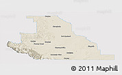 Shaded Relief Panoramic Map of Division No.  3, single color outside