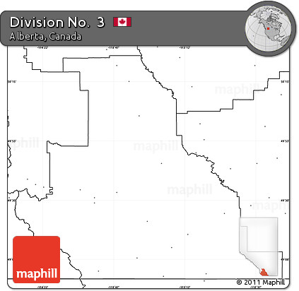 Blank Simple Map of Division No.  3, no labels