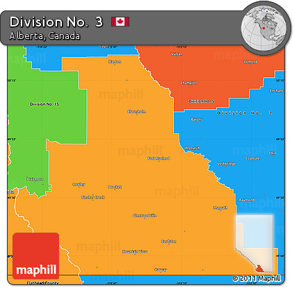 Political Simple Map of Division No.  3