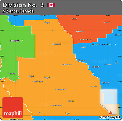Political Simple Map of Division No.  3