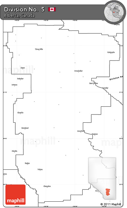 Blank Simple Map of Division No.  5
