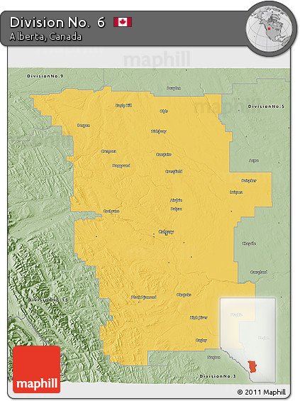 Savanna Style 3D Map of Division No.  6