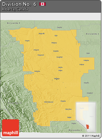 Savanna Style 3D Map of Division No.  6