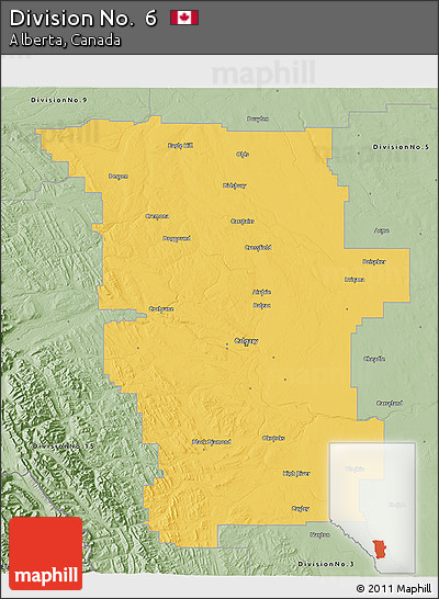Savanna Style 3D Map of Division No.  6