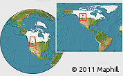 Satellite Location Map of Division No.  6, highlighted country, within the entire country