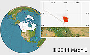 Satellite Location Map of Division No.  6, highlighted country