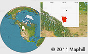 Satellite Location Map of Division No.  6, highlighted parent region
