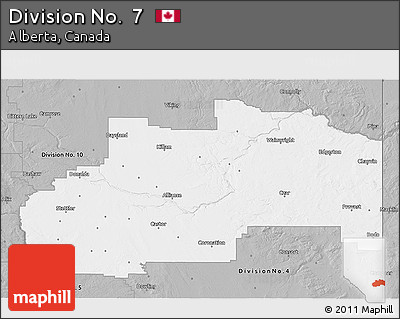 Gray 3D Map of Division No.  7