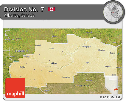 Physical 3D Map of Division No.  7, satellite outside