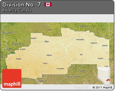 Physical 3D Map of Division No.  7, satellite outside