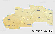 Physical 3D Map of Division No.  7, single color outside