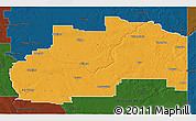Political 3D Map of Division No.  7, darken