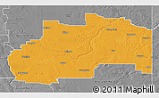 Political 3D Map of Division No.  7, desaturated
