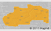 Political 3D Map of Division No.  7, lighten, desaturated