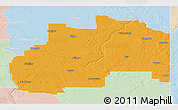 Political 3D Map of Division No.  7, lighten