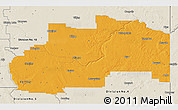Political 3D Map of Division No.  7, shaded relief outside