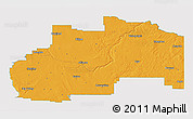 Political 3D Map of Division No.  7, single color outside