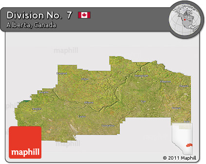 Satellite 3D Map of Division No.  7, cropped outside