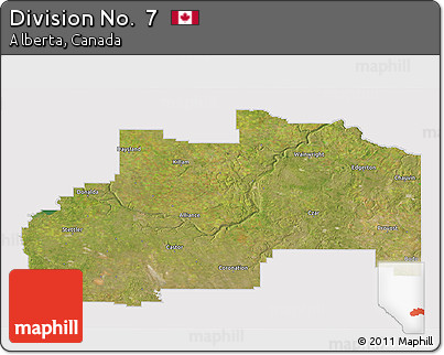 Satellite 3D Map of Division No.  7, cropped outside