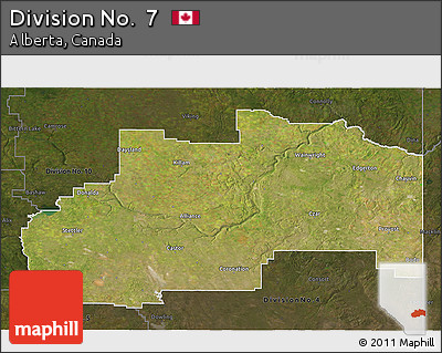 Satellite 3D Map of Division No.  7, darken