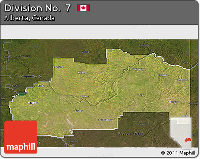 Satellite 3D Map of Division No.  7, darken