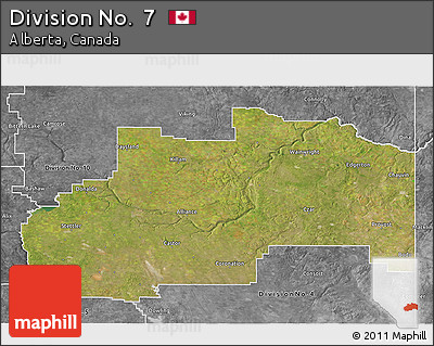 Satellite 3D Map of Division No.  7, desaturated