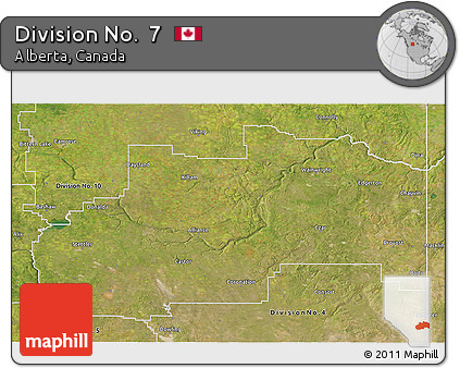 Satellite 3D Map of Division No.  7
