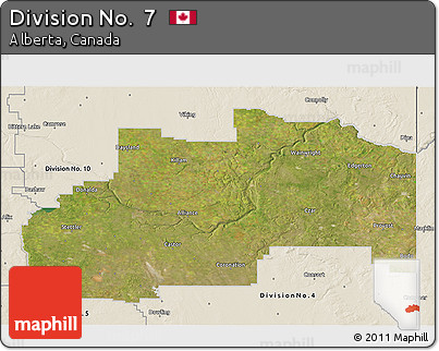 Satellite 3D Map of Division No.  7, shaded relief outside