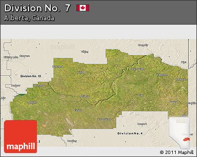 Satellite 3D Map of Division No.  7, shaded relief outside