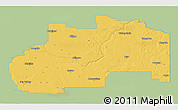 Savanna Style 3D Map of Division No.  7, single color outside