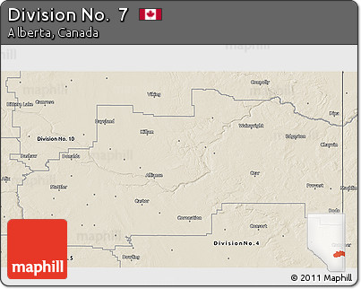 Shaded Relief 3D Map of Division No.  7