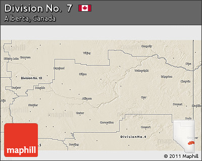 Shaded Relief 3D Map of Division No.  7