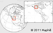 Blank Location Map of Division No.  7, within the entire country