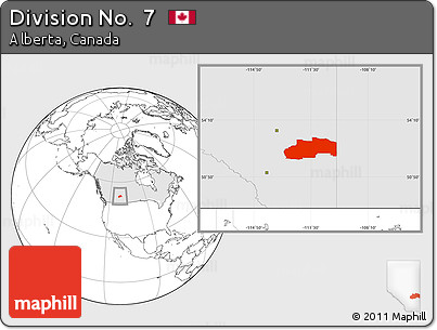 Blank Location Map of Division No.  7, highlighted country