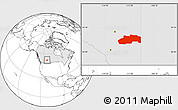 Blank Location Map of Division No.  7, highlighted country