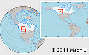 Gray Location Map of Division No.  7, highlighted country, within the entire country