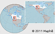 Gray Location Map of Division No.  7, highlighted country, highlighted parent region, within the entire country, hill shading