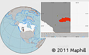 Gray Location Map of Division No.  7, highlighted country, highlighted parent region, hill shading