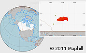 Gray Location Map of Division No.  7, highlighted country, hill shading