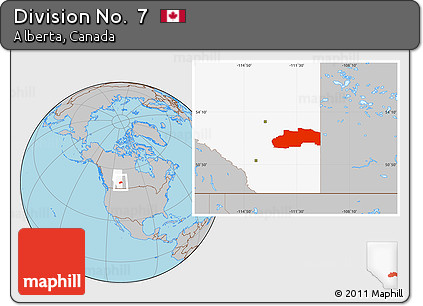 Gray Location Map of Division No.  7, highlighted parent region