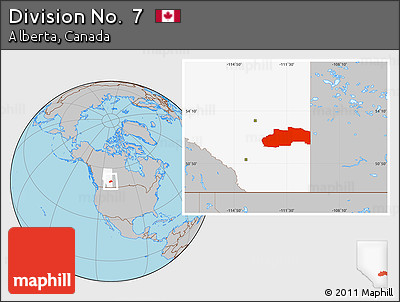 Gray Location Map of Division No.  7, highlighted parent region