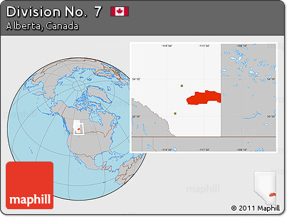 Gray Location Map of Division No.  7, highlighted parent region