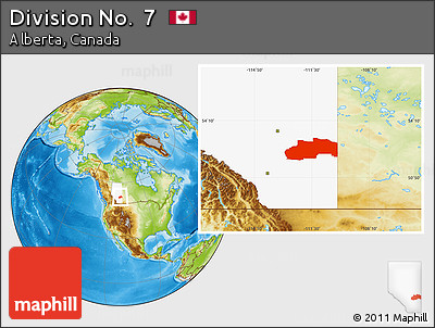 Physical Location Map of Division No.  7, highlighted parent region