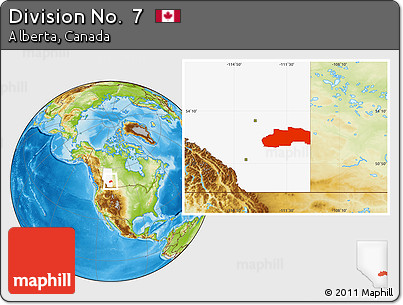Physical Location Map of Division No.  7, highlighted parent region