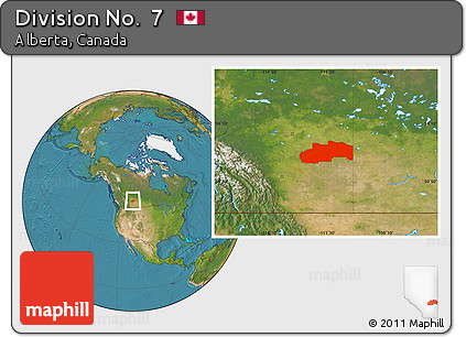 Satellite Location Map of Division No.  7