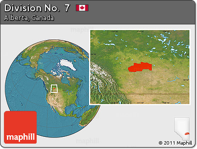 Satellite Location Map of Division No.  7