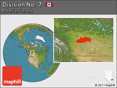 Satellite Location Map of Division No.  7