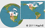 Satellite Location Map of Division No.  7, highlighted country, highlighted parent region, within the entire country
