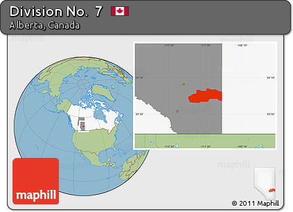 Savanna Style Location Map of Division No.  7, highlighted country, highlighted parent region